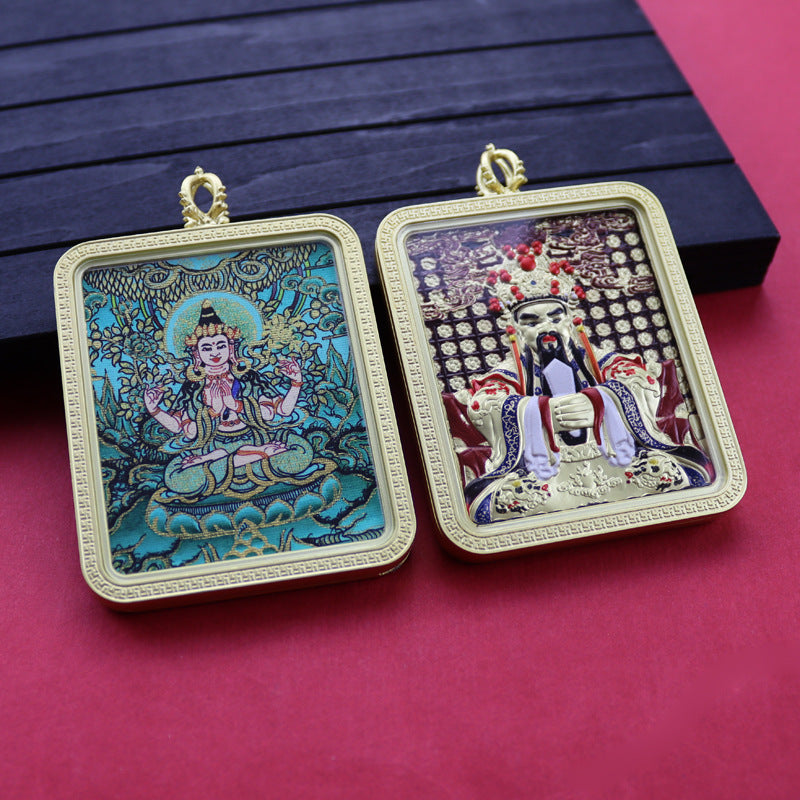 Eight Guards Dragon Five Master Three-dimensional Double-sided Tibetan Pendants