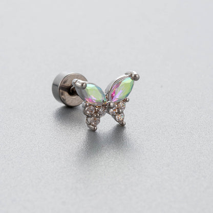 Titanium Steel Ear Bone Cross Bow Garland Screw Earrings