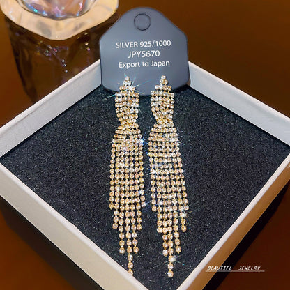 Women's Zircon Tassel High-grade Light Luxury Delicate Earrings