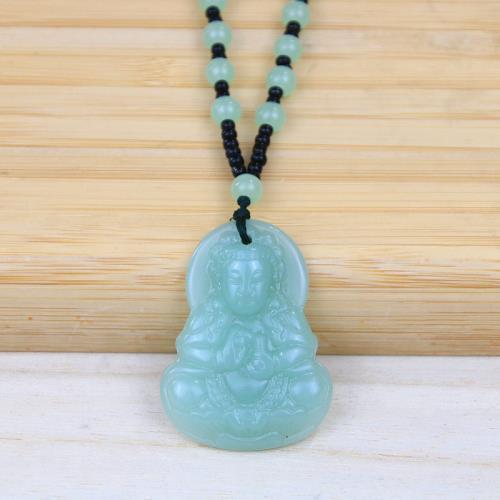 Women's Ethnic Style Imitation Jade Avalokitesvara Buddha Pendants