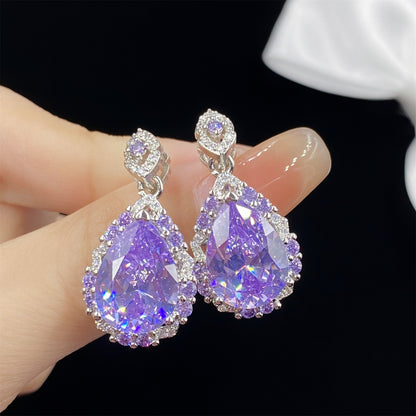 Flash Ice Zircon Simulation Amethyst Full Pendants