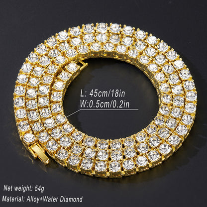 Women's & Men's Alloy Rhinestone Cuban Link Ornament Simple Necklaces