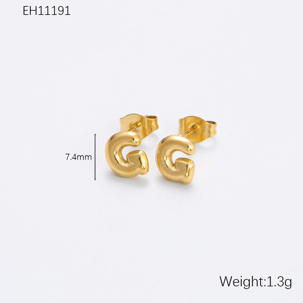 Women's Alphabet Letter Stainless Steel Gold-plated High-grade Affordable Luxury Earrings