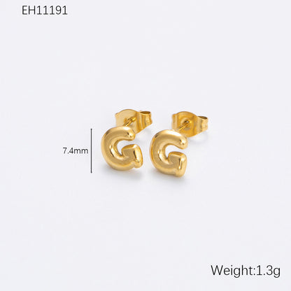 Women's Alphabet Letter Stainless Steel Gold-plated High-grade Affordable Luxury Earrings