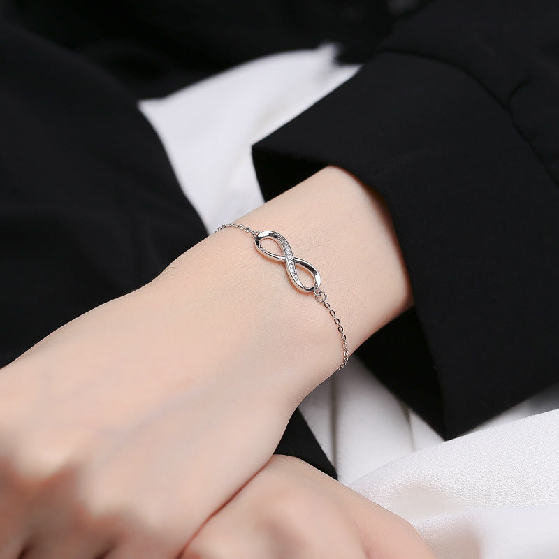 Women's Sterling Sier Design Simple Fashion Letter Bracelets