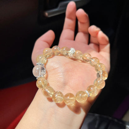 Natural Yellow Citrine White Crystal Gift Bracelets