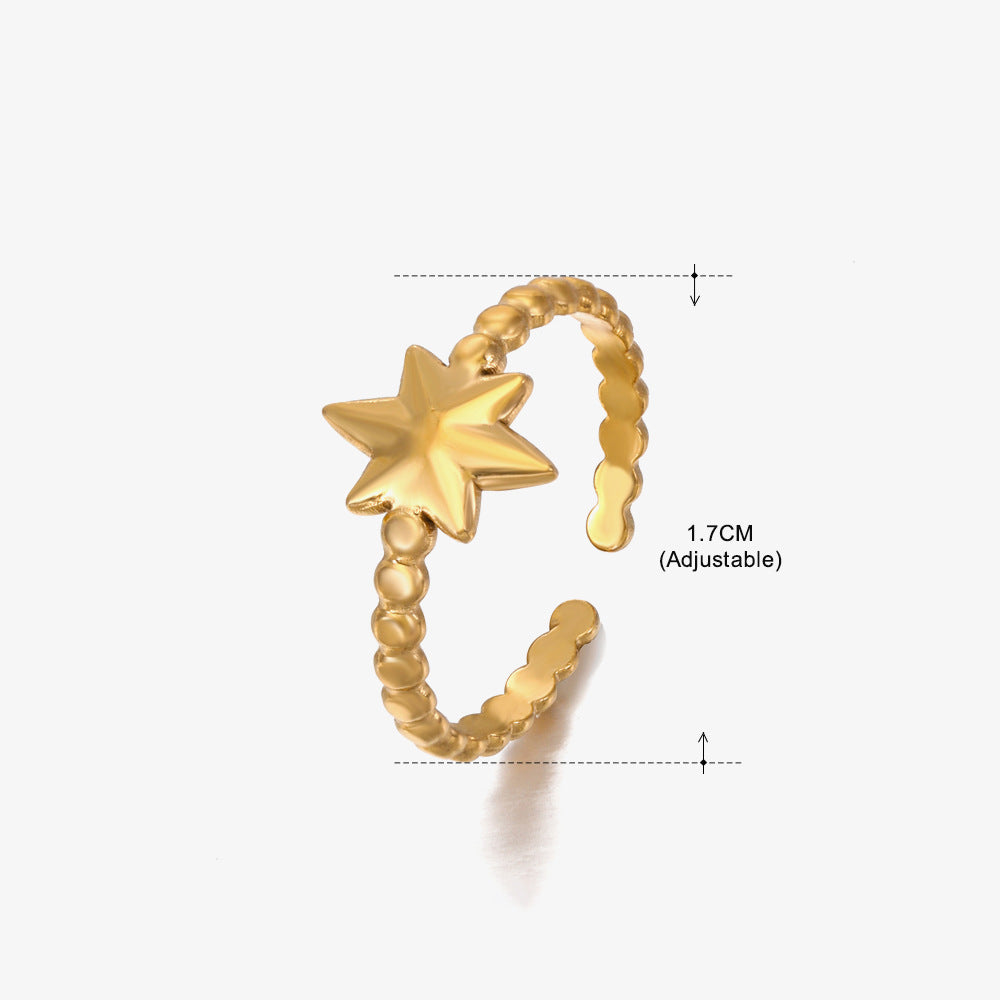 Star Moon Personalized Hip Hop Popular Rings