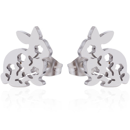Aloofness Style Stainless Steel Cute Small Animal Fashion Earrings