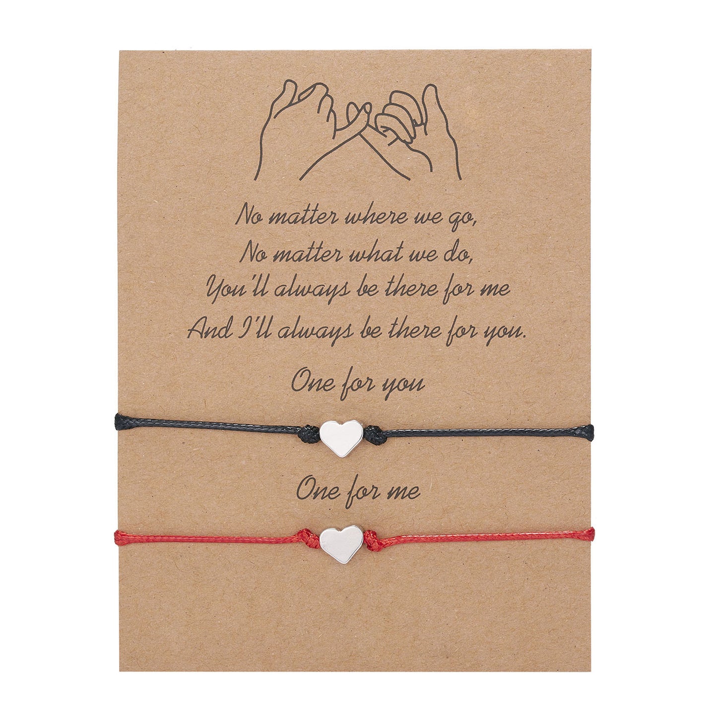 Woven Adjustable Couple Paper Card Heart-shaped Bracelets