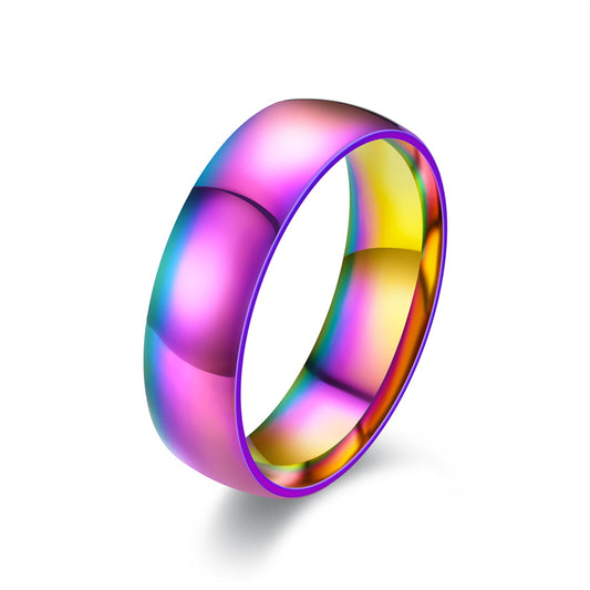 Fashion Mirror Color Rainbow Inside Outside Rings