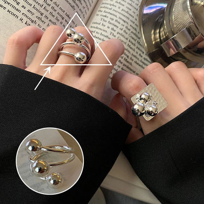 Female High Profile Fashion Creative Sier Opening Niche Rings