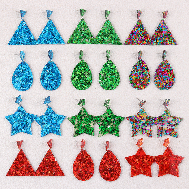 Women's Carnival Element Fashion Simple Geometric Stars Earrings