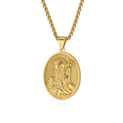 Round Plate Holy Father Son Jesus Pendants