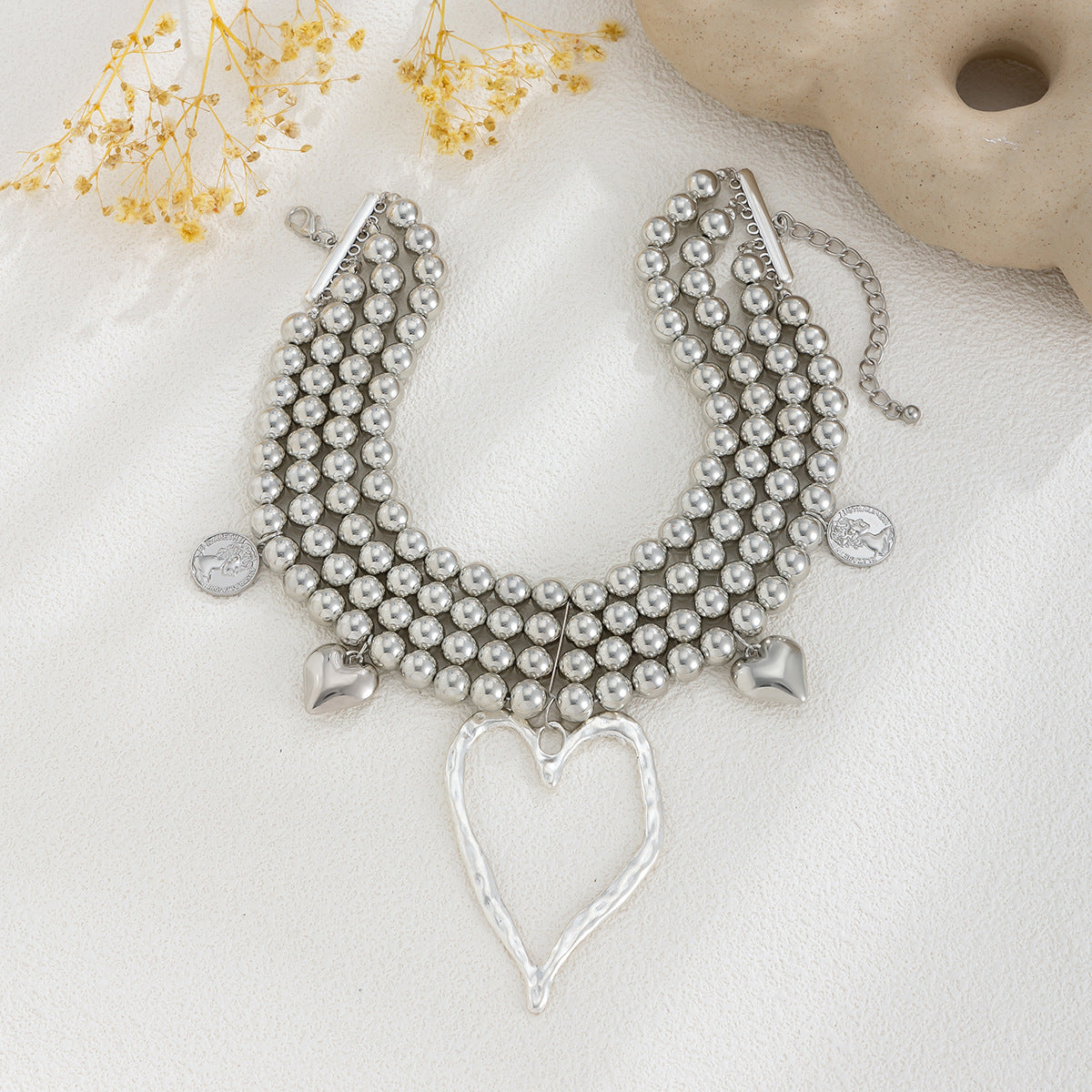 Ornament Retro Imitation Pearl Exaggerated Twin Necklaces