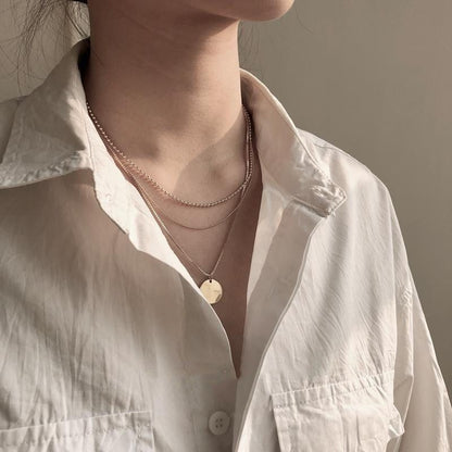 Simple Single Round Chain Collar Item Necklaces