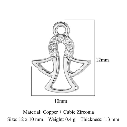 Copper Zircon Flower Angel Ornament Accessories Pendants