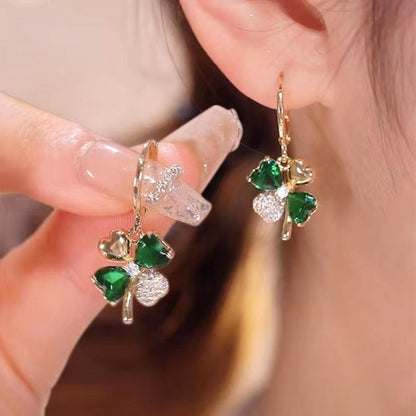 Green Fresh Light Luxury High-grade Fashionable Earrings