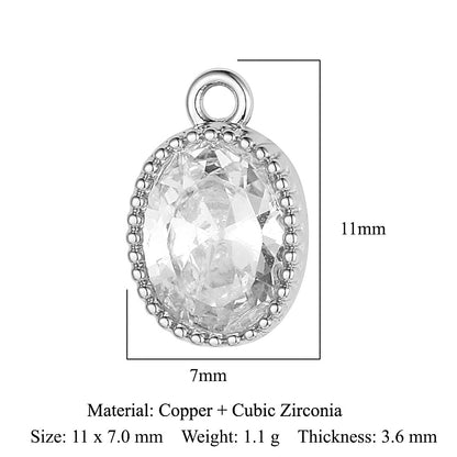 Drop Copper Zircon Square Ornament Accessories Pendants