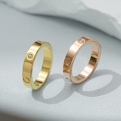 Women's Style Simple Titanium Steel Couple No Pigment Rings