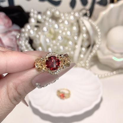 Zirconium Ruby Open High Sense Palace Rings