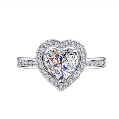 Elegant Imitation Moissanite Open Adjustable Live Broadcast Rings