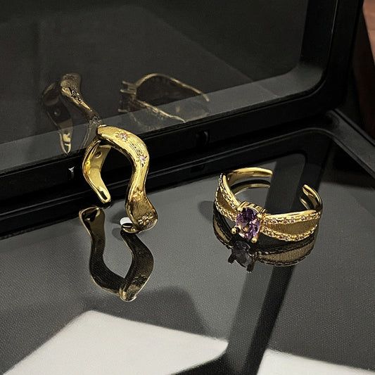 Women's Sweet Cool French Entry Lux Open Rings