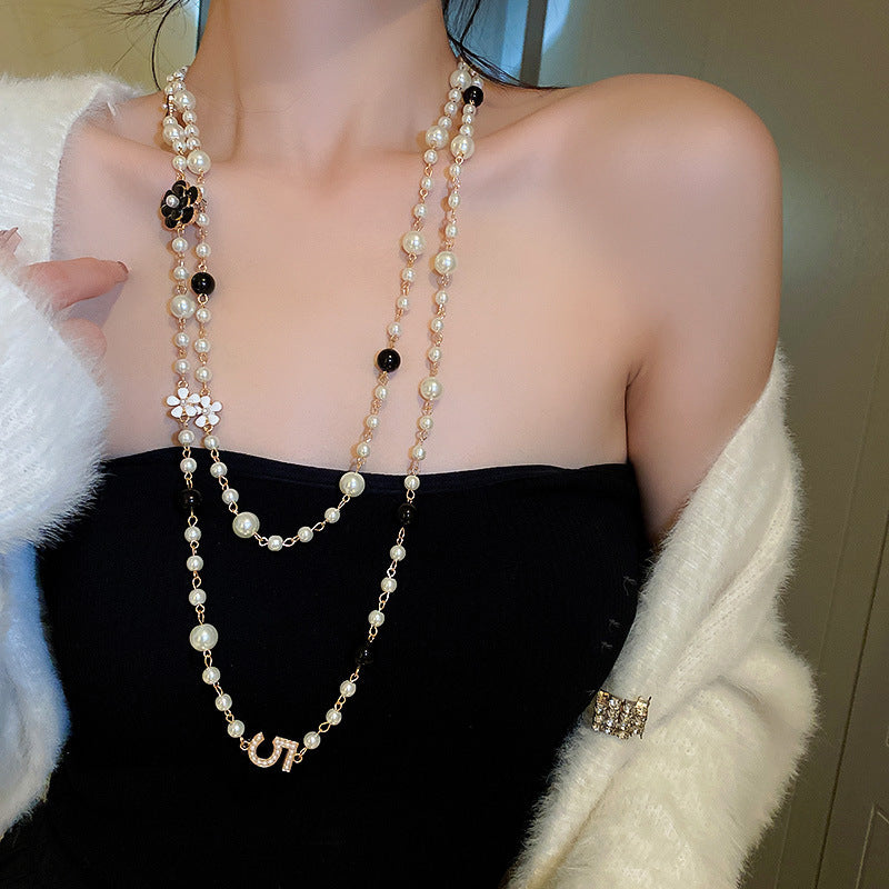 Pearl Tassel Fashion Sweater Chain Temperamental Necklaces