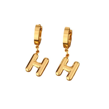 English Letter Ear Clip High Sense Earrings