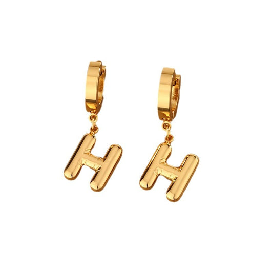 English Letter Ear Clip High Sense Earrings