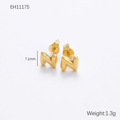 Women's Alphabet Letter Stainless Steel Gold-plated High-grade Affordable Luxury Earrings