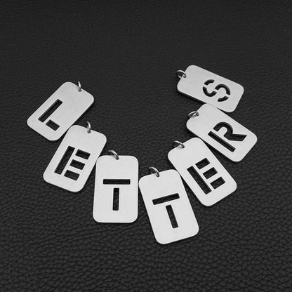 Fashion Titanium Steel Square Hip Hop Cool English Pendants