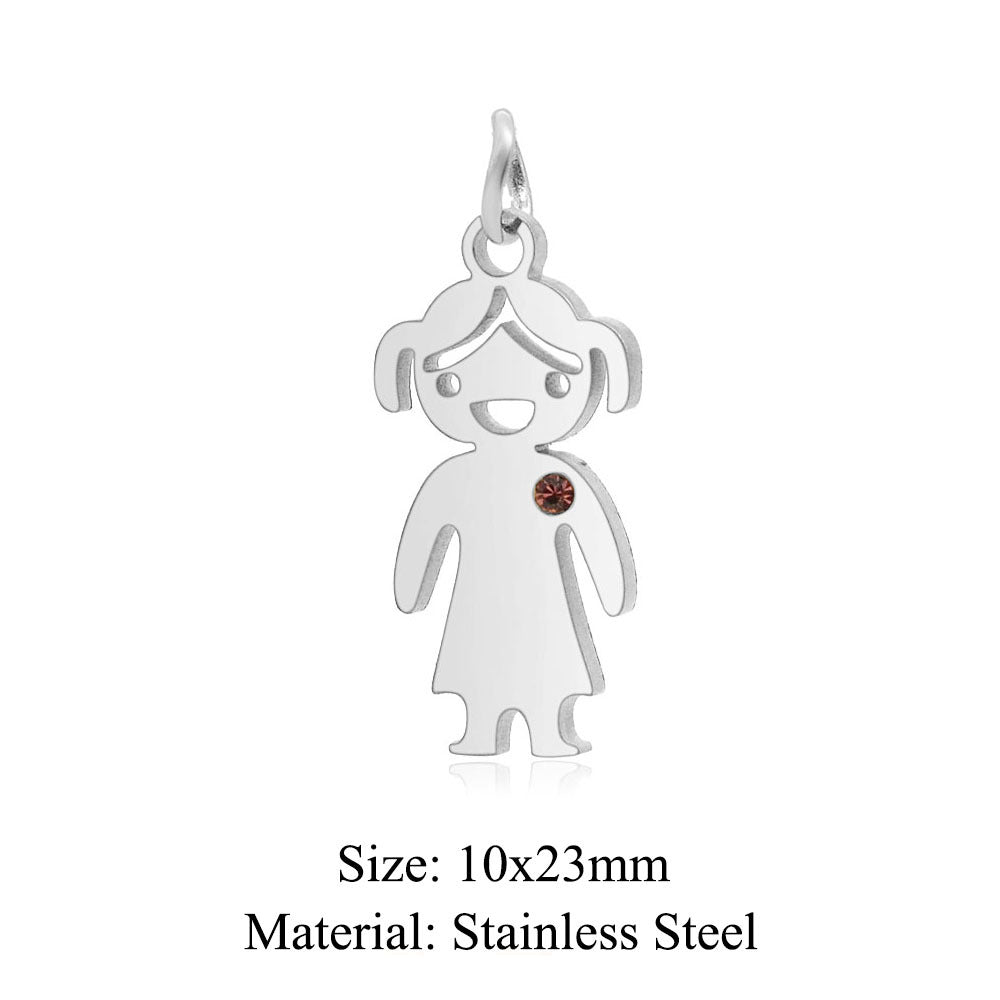 Boy Jewelry Titanium Steel Family Ornament Pendants