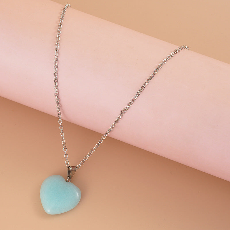 Women's New Luminous Card Heart-shaped Noctilucent Necklaces