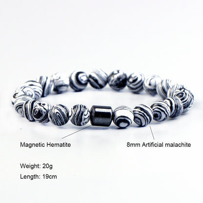 Men's Natural Stone Beaded Volcanic Rock Magnetic Bracelets