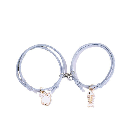 Kitty Fishbone Series Zinc Alloy Cartoon Cute Bracelets