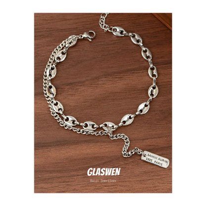Simple Personality Chain Heart Female Temperament Wild High Bracelets