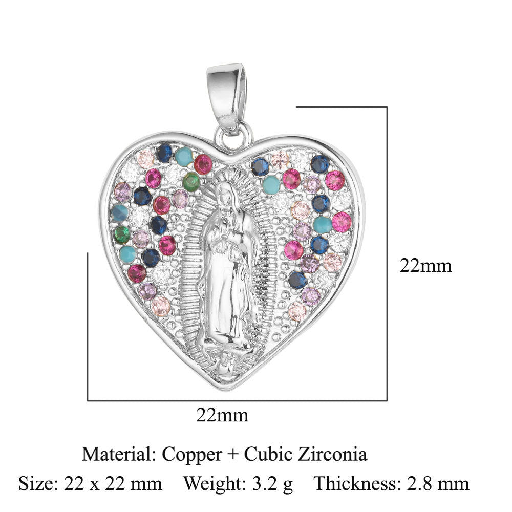 Cross Color Zirconium Copper Zircon Ornament Pendants