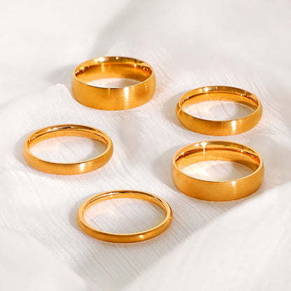 Steel Brushed Golden Sand Surface Cold Rings