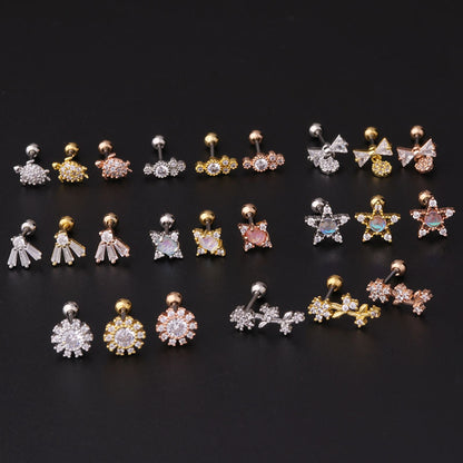 Inlaid Zircon Twist Ball Ear Bone Korean Style Personalized Earrings