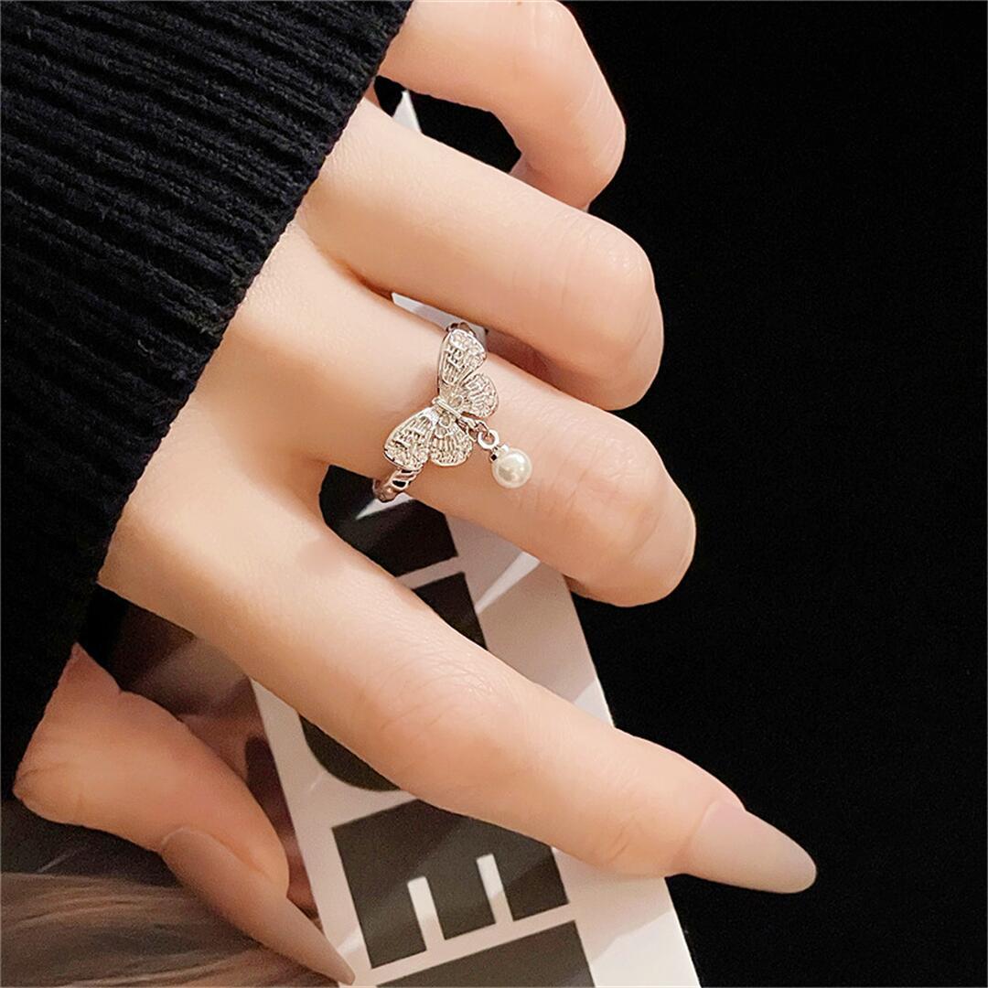 Women's Butterfly Flower Open Design Retro Fashion Rings