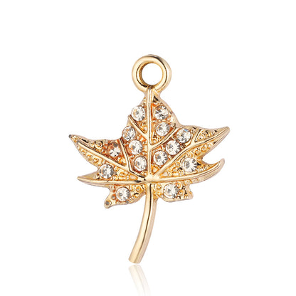 Leaf Zinc Alloy Lucky Tree Peach Heart Pendants