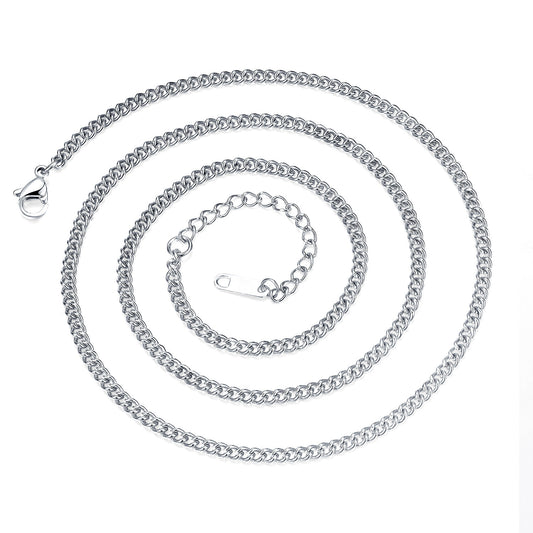 Ornament Titanium Steel Flat Single Chain Necklaces