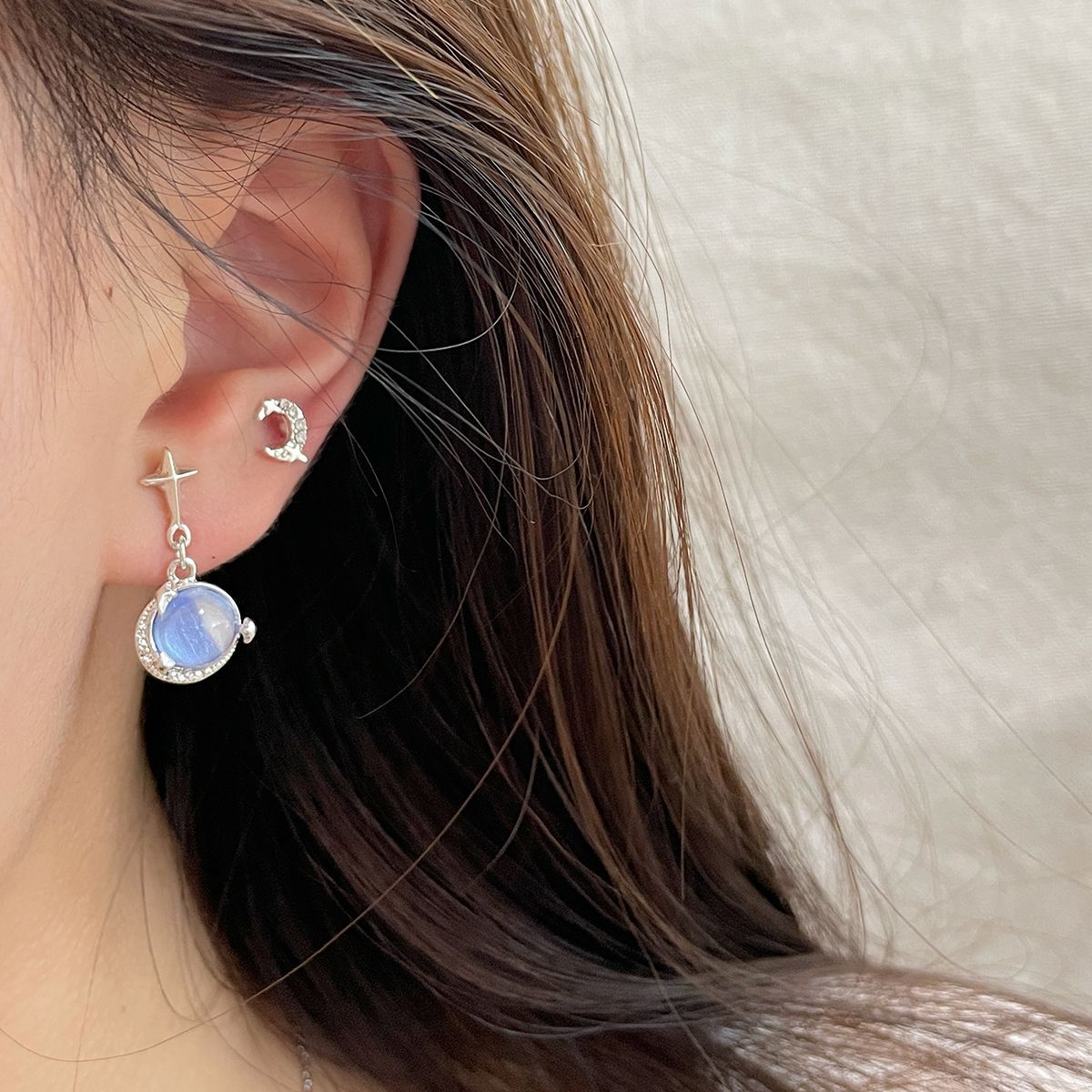 Summer Personality Planet Suit Irregular Female Earrings