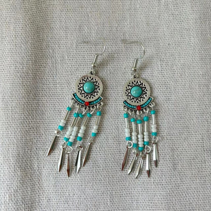 Temperament Personality Bohemian Small Ethnic Style Bead Tourist Earrings