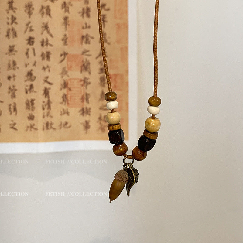 Woven Dried Fruit Female Design Sense Necklaces