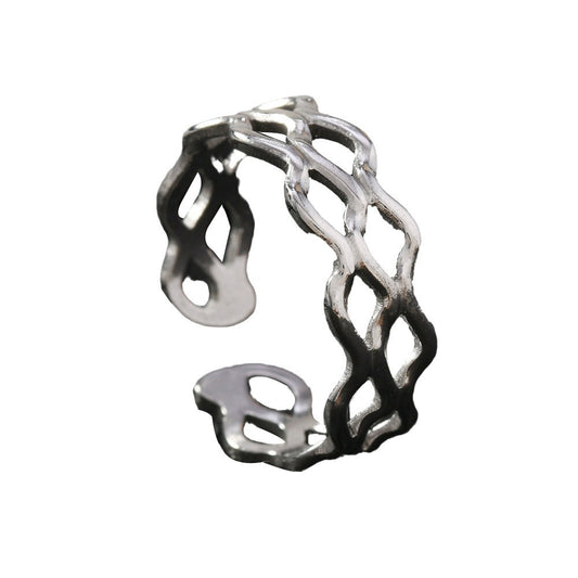 Men's Stainless Steel Fashion Personality Oil Pressure Opening Rings
