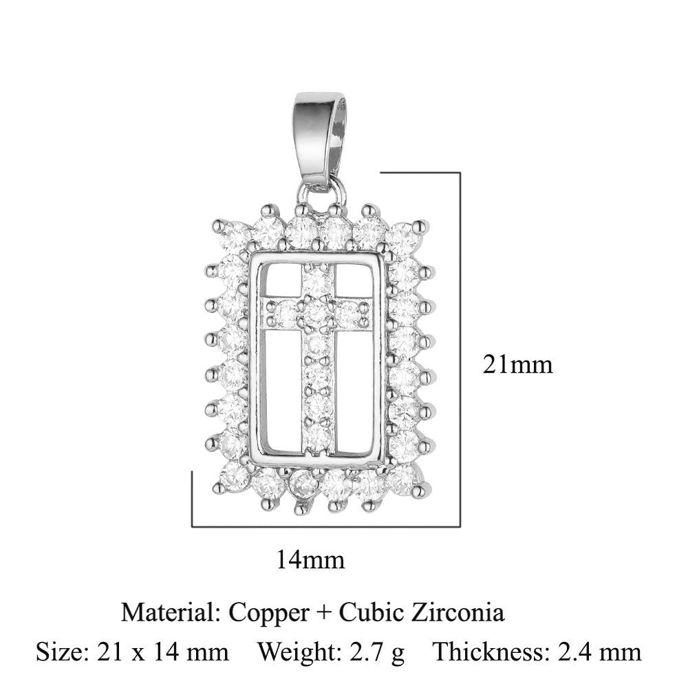 Cross Color Zirconium Copper Zircon Ornament Pendants