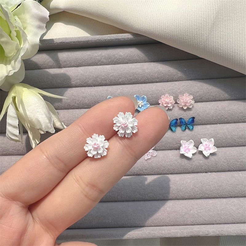 Flower Sweet Flowers Butterfly Fairy Temperamental Versatile Earrings