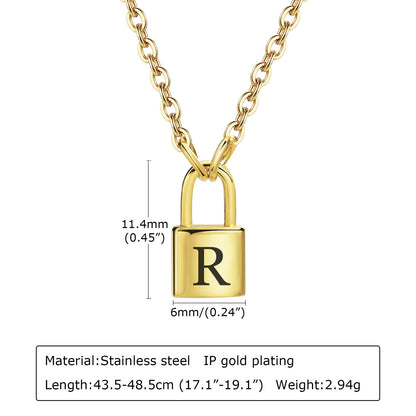 Letter Stainless Steel Lock Head Fashion Necklaces