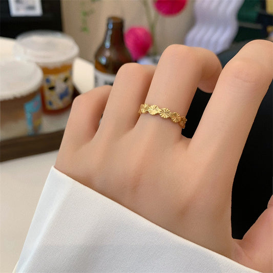 Slice Cut Flower Fashion Personality Female Rings